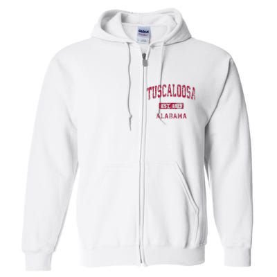 Tuscaloosa Alabama Al Vintage Athletic Sports Design Full Zip Hoodie