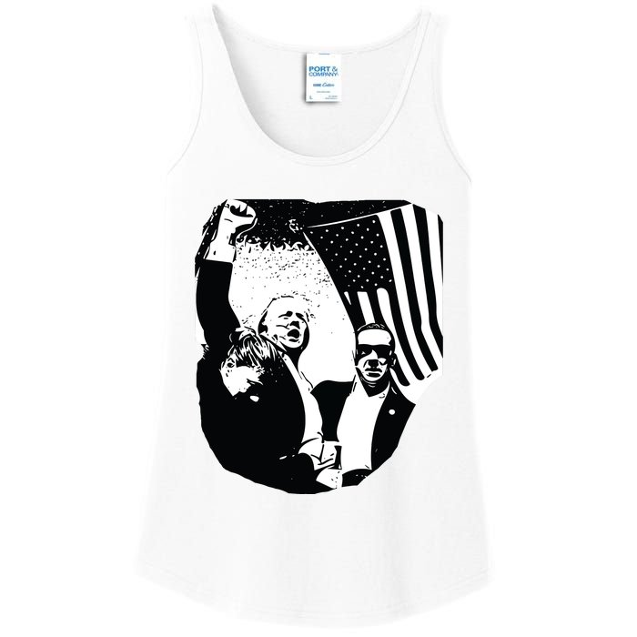 Trump Assassination Attempt Photo 2024 Ladies Essential Tank