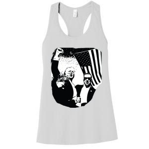 Trump Assassination Attempt Photo 2024 Women's Racerback Tank