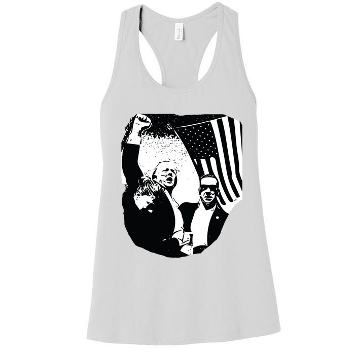 Trump Assassination Attempt Photo 2024 Women's Racerback Tank