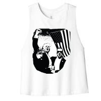 Trump Assassination Attempt Photo 2024 Women's Racerback Cropped Tank