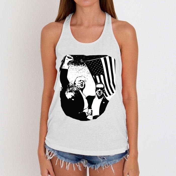 Trump Assassination Attempt Photo 2024 Women's Knotted Racerback Tank