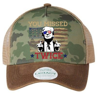 Trump Assassination Attempt American Flag You Missed Twice Legacy Tie Dye Trucker Hat