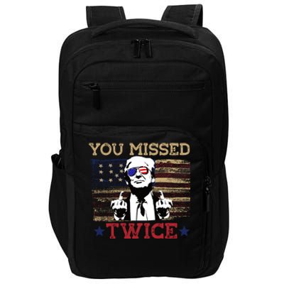 Trump Assassination Attempt American Flag You Missed Twice Impact Tech Backpack