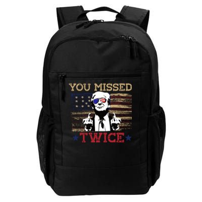 Trump Assassination Attempt American Flag You Missed Twice Daily Commute Backpack