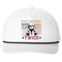 Trump Assassination Attempt American Flag You Missed Twice Snapback Five-Panel Rope Hat