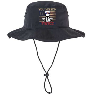 Trump Assassination Attempt American Flag You Missed Twice Legacy Cool Fit Booney Bucket Hat