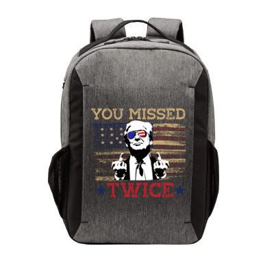 Trump Assassination Attempt American Flag You Missed Twice Vector Backpack