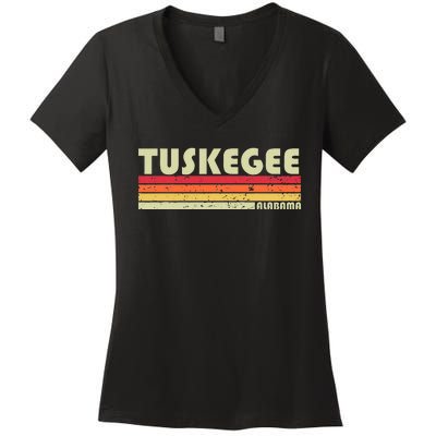 Tuskegee Al Alabama Funny City Home Roots Gift Retro 70s 80s Women's V-Neck T-Shirt