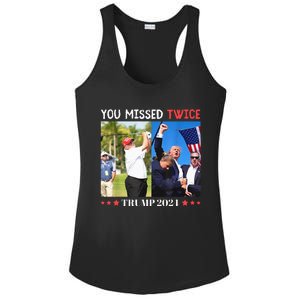 Trump Assassination Attempt Trump 2024 You Missed Twice Ladies PosiCharge Competitor Racerback Tank