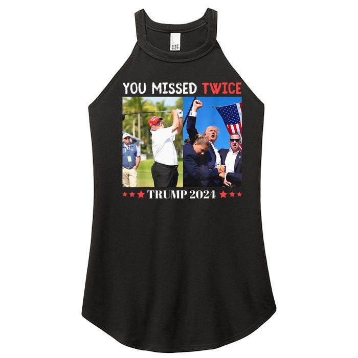 Trump Assassination Attempt Trump 2024 You Missed Twice Women's Perfect Tri Rocker Tank