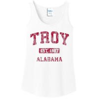 Troy Alabama Al Vintage Athletic Sports Design Ladies Essential Tank