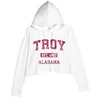 Troy Alabama Al Vintage Athletic Sports Design Crop Fleece Hoodie