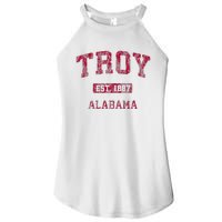 Troy Alabama Al Vintage Athletic Sports Design Women's Perfect Tri Rocker Tank