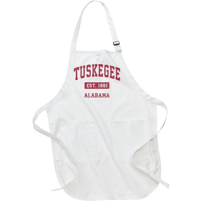 Tuskegee Alabama Al Vintage Athletic Red Sports Design Full-Length Apron With Pockets