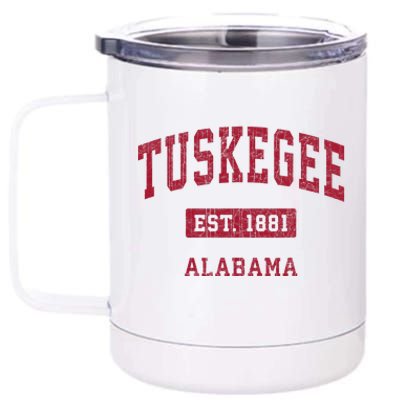 Tuskegee Alabama Al Vintage Athletic Red Sports Design 12 oz Stainless Steel Tumbler Cup