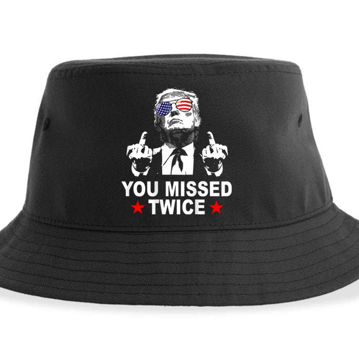 Trump Assassination Attempt Trump 2024 You Missed Twice Sustainable Bucket Hat