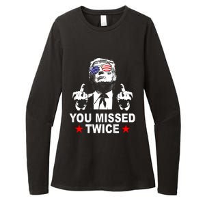 Trump Assassination Attempt Trump 2024 You Missed Twice Womens CVC Long Sleeve Shirt