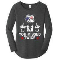 Trump Assassination Attempt Trump 2024 You Missed Twice Women's Perfect Tri Tunic Long Sleeve Shirt