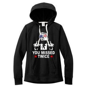 Trump Assassination Attempt Trump 2024 You Missed Twice Women's Fleece Hoodie