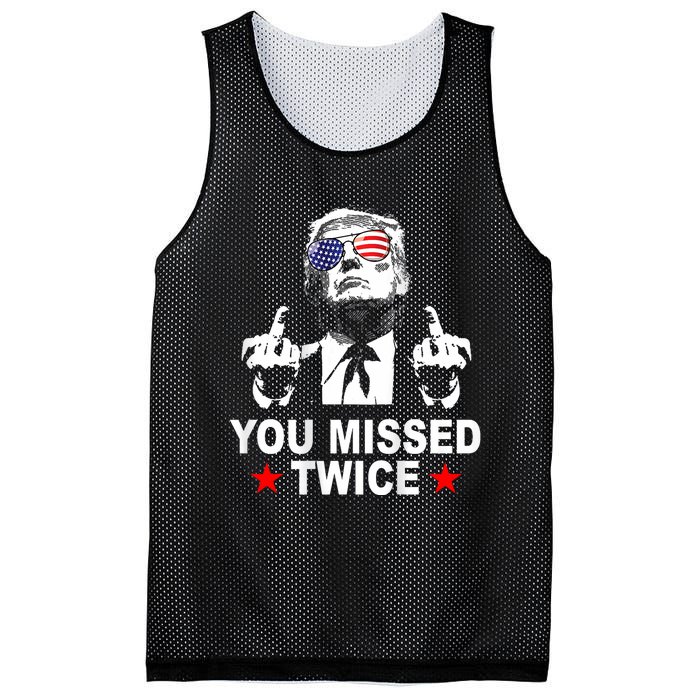 Trump Assassination Attempt Trump 2024 You Missed Twice Mesh Reversible Basketball Jersey Tank