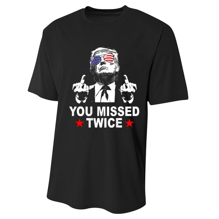 Trump Assassination Attempt Trump 2024 You Missed Twice Performance Sprint T-Shirt