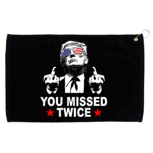 Trump Assassination Attempt Trump 2024 You Missed Twice Grommeted Golf Towel