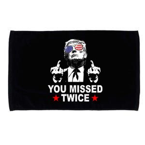 Trump Assassination Attempt Trump 2024 You Missed Twice Microfiber Hand Towel