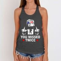 Trump Assassination Attempt Trump 2024 You Missed Twice Women's Knotted Racerback Tank