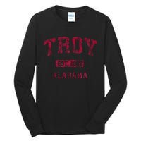 Troy Alabama Al Vintage Athletic Sports Design Tall Long Sleeve T-Shirt