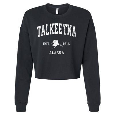 Talkeetna Alaska Ak Vintage Athletic Sports Cropped Pullover Crew