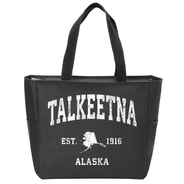 Talkeetna Alaska Ak Vintage Athletic Sports Zip Tote Bag