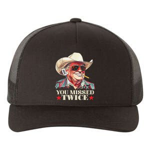 Trump Assassination Attempt Trump 2024 You Missed Twice Gift Yupoong Adult 5-Panel Trucker Hat