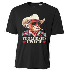 Trump Assassination Attempt Trump 2024 You Missed Twice Gift Cooling Performance Crew T-Shirt