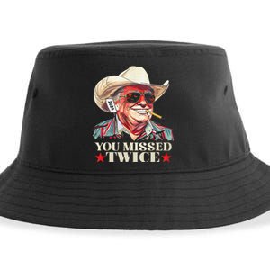 Trump Assassination Attempt Trump 2024 You Missed Twice Gift Sustainable Bucket Hat