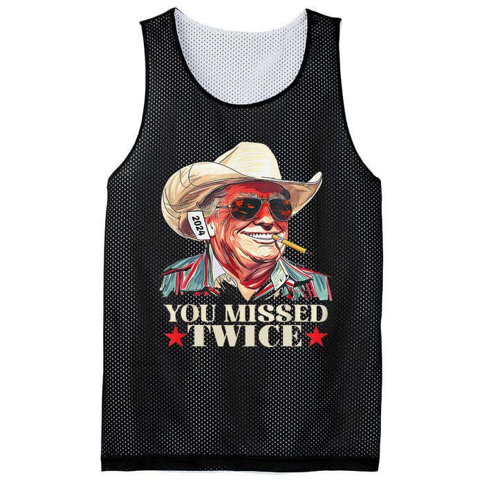 Trump Assassination Attempt Trump 2024 You Missed Twice Gift Mesh Reversible Basketball Jersey Tank