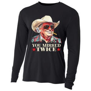 Trump Assassination Attempt Trump 2024 You Missed Twice Gift Cooling Performance Long Sleeve Crew