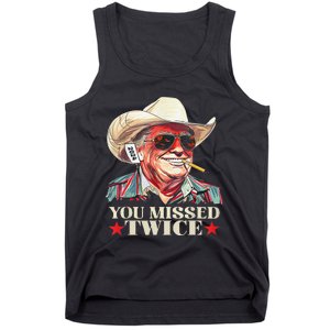 Trump Assassination Attempt Trump 2024 You Missed Twice Gift Tank Top