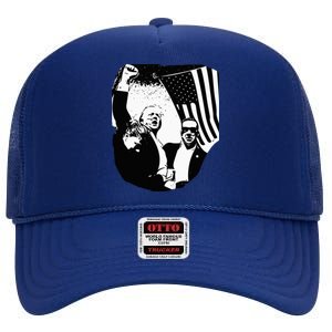 Trump Assassination Attempt Photo 2024 High Crown Mesh Back Trucker Hat