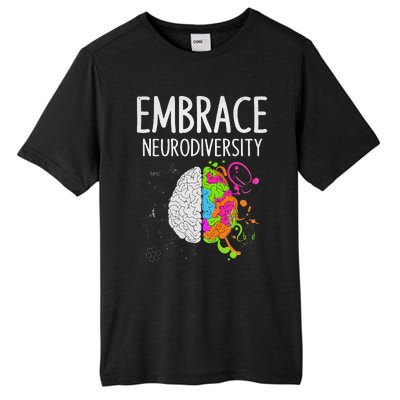 Teacher April Autism Awareness Embrace Neurodiversity Brain Tall Fusion ChromaSoft Performance T-Shirt