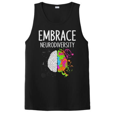 Teacher April Autism Awareness Embrace Neurodiversity Brain PosiCharge Competitor Tank