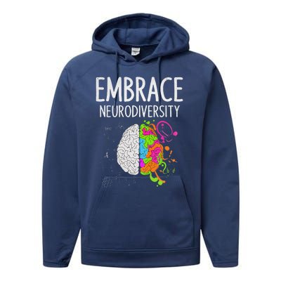 Teacher April Autism Awareness Embrace Neurodiversity Brain Performance Fleece Hoodie