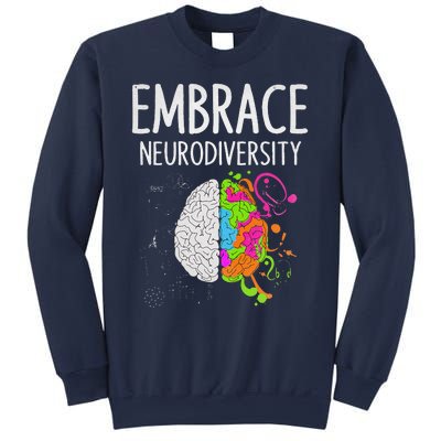 Teacher April Autism Awareness Embrace Neurodiversity Brain Sweatshirt