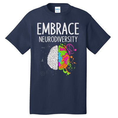 Teacher April Autism Awareness Embrace Neurodiversity Brain Tall T-Shirt