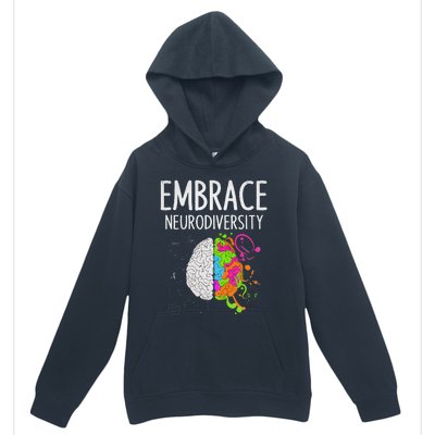 Teacher April Autism Awareness Embrace Neurodiversity Brain Urban Pullover Hoodie