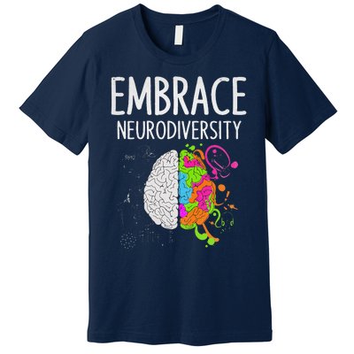 Teacher April Autism Awareness Embrace Neurodiversity Brain Premium T-Shirt