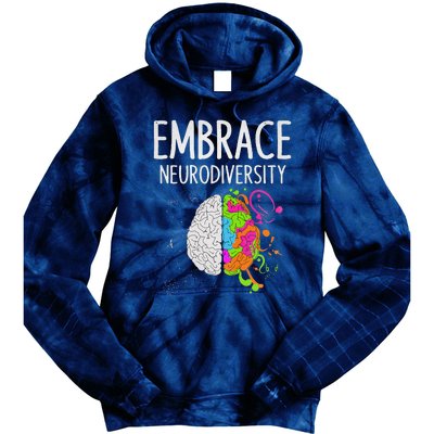 Teacher April Autism Awareness Embrace Neurodiversity Brain Tie Dye Hoodie