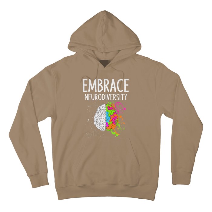 Teacher April Autism Awareness Embrace Neurodiversity Brain Hoodie