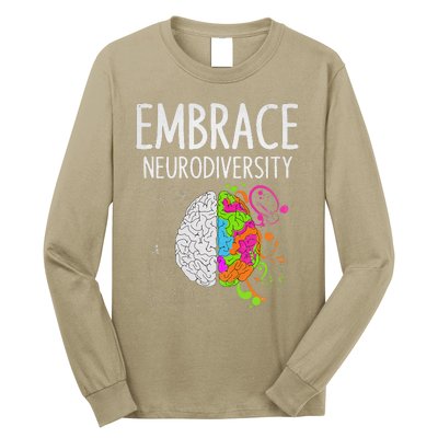 Teacher April Autism Awareness Embrace Neurodiversity Brain Long Sleeve Shirt