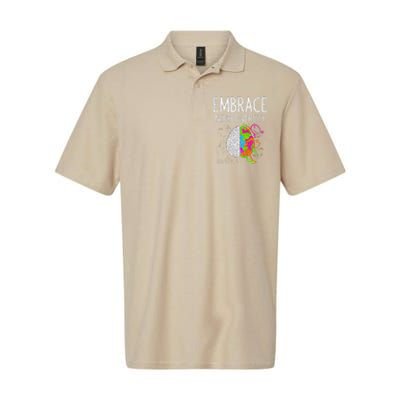 Teacher April Autism Awareness Embrace Neurodiversity Brain Softstyle Adult Sport Polo